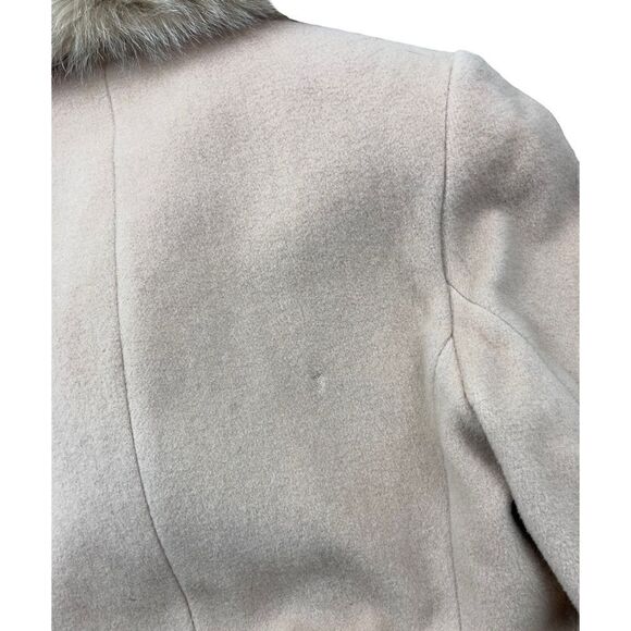 Vintage Marvin Richards cream/tan lambs wool and fox fur trim peacoat - Picture 4 of 8